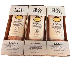 3 Sun Bum Daily Face Liquid Sunscreen Moisturizer, SPF 50 09/2025  beach summer